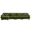 Modern Velvet L Shaped Sectional Cloud Sofa Convertible Deep 4 Seater Modular Couch & Bolstered Armrests - Olive Green - Image 12