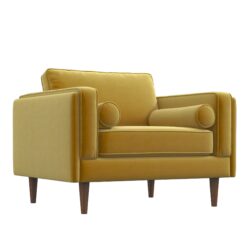 Amber - Velvet Lounge Chair - Yellow