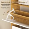 Shoe Storage Cabinet With 4 Flip Drawers And Wooden Handle For Entryway - Natural - Image 12