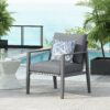 Modern Aluminum Lounge Chair With Rope Accents And Cushions For Indoor And Outdoor Spaces - Gray - Image 2