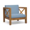 Brava - Modern Club Chair With Water Resistant Cushions - Blue - Image 7