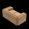 Stylish Chenille 2 Seater Sofa With Storage Seat And Cylindrical Backrest - Camel - Image 10