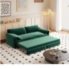 Queen Pull Out Sofa Bed, 3 In 1 Convertible Sleeper Sofa With Side Storage For Living Room - Green - Image 6