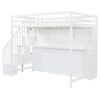 Full Over Full Size Murphy Bed With Hydraulic Lift & Desk Design - White - Image 10