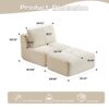 Compressed Sofa, Single Chaise Longue, Movable Ottoman For Living Room - Beige - Image 3