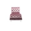Velvet Chaise Lounge Indoor, Button Tufted Upholstered Chaise Lounge Chair With Pillow - Pink - Image 10