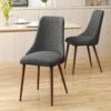 Modern Dining Chair With Iron Legs And - Light Gray - Image 4