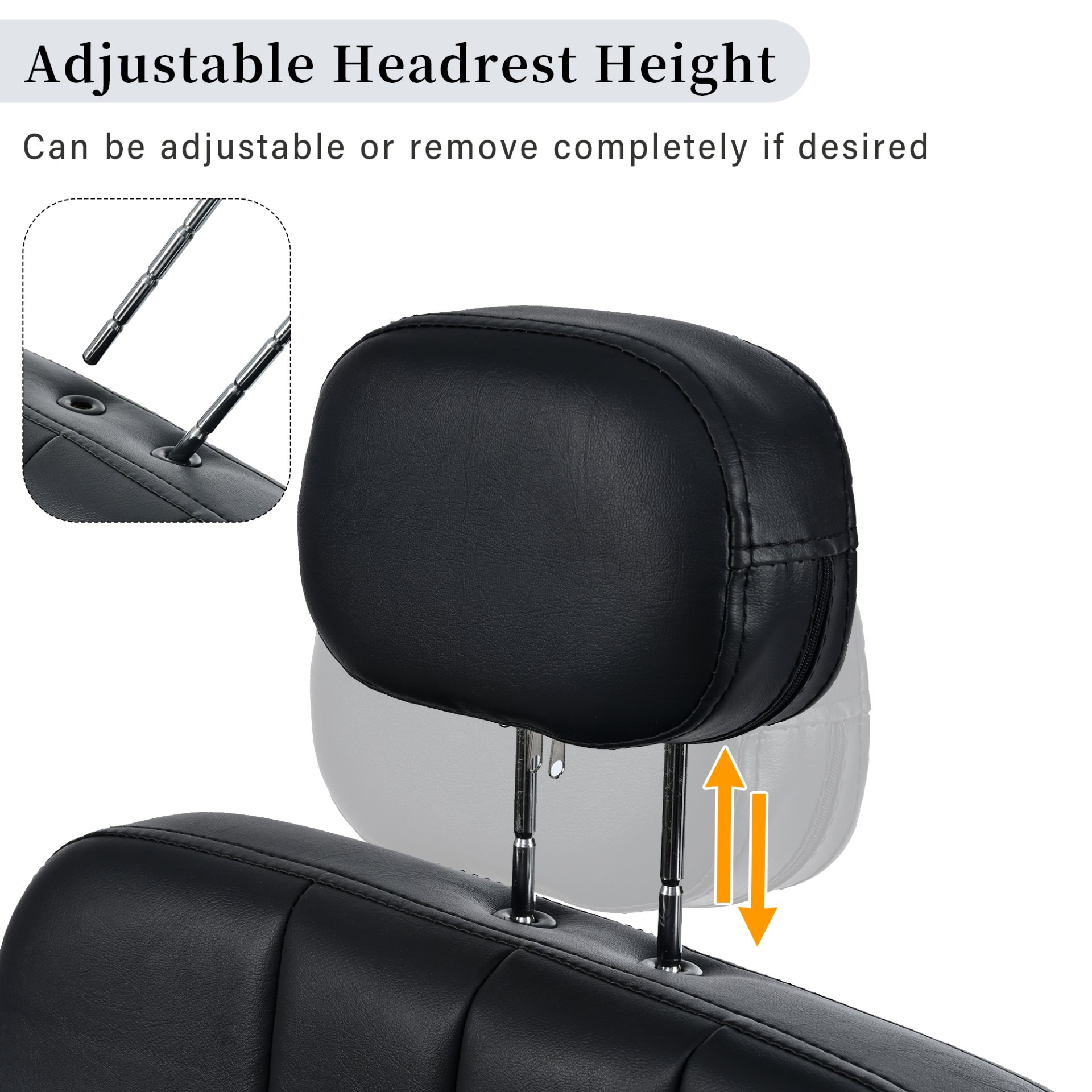 Premium Reclining Barber Chair Salon Chair For Hair Stylist With Heavy Duty Hydraulic Pump, 360° Rotation, Tattoo Chair Shampoo Beauty Salon Equipment, Max Load Weight 400 Lbs - Black - Image 7