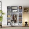 Contemporary 4 Door Wardrobe With Drawer And Top Cabinet - White - Image 8