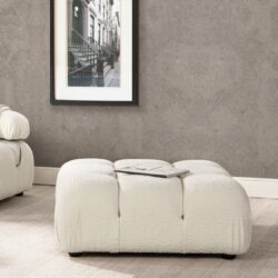 Marcel - Bubble Modular Modern Cocktail Ottoman - Ivory White