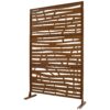Outdoor & Indoor Metal Privacy Screen 76" H×48" W, Freestanding Decorative Screen For Deck Balcony Patio - Brown - Image 4