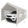 Carport, 10x20 Heavy Duty Portable Carport Garage Tent For Outdoor Storage Shelter - White - Image 4