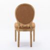French Style Solid Wood Frame Antique Painting, Hand-Pulled Buckle Decoration Artificial Leather Dining Chair With Nailhead Trim, Wood Legs, Density Foam, Steel Spring Inner (Set of 2) - Light Brown - Image 8