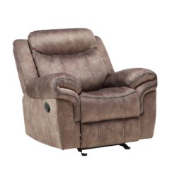 Zubaida - Two Tone Velvet Glider Recliner - Chocolate