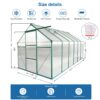 6X12 Ft Polycarbonate Greenhouse Raised Base And Anchor Aluminum Heavy Duty Walk-In Greenhouses For Outdoor Backyard In All Season - Green - Image 9