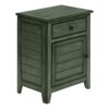 Accent Nightstand, Storage Drawer, Transitional - Green - Image 15