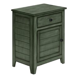 Accent Nightstand, Storage Drawer, Transitional - Green