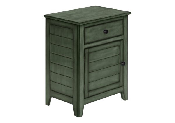 Accent Nightstand, Storage Drawer, Transitional - Green