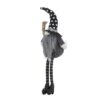Sitting Gnome With Broomstick & Soft Legs, For Halloween Decor - Black White - Image 6