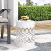 Outdoor Metal End Table Large - White - Image 4
