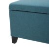 Storage Ottoman Bench With Polyester Upholstery And Wood Frame - Teal - Image 14