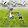 10 Sided Climbing Frame For Outdoor Playground With Colorful Climbing Stones 10Ft Metal Structure - Black / Green - Image 5