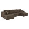 Modern Minimalist U Shape Modular Sectional Sofa, Sleeper Sofa In Corduroy - Brown - Image 11
