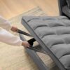 Convertible 3 In 1 Sofa Bed With Reclining Backrest And Pillows - Dark Gray - Image 9