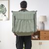 Foldable Portable Camping Chair With Carry Bag 14 Position Adjustable Recliner For Adults Cotton & Metal Frame For Outdoor Travel, Picnic, Or BBQ - Light Green - Image 16