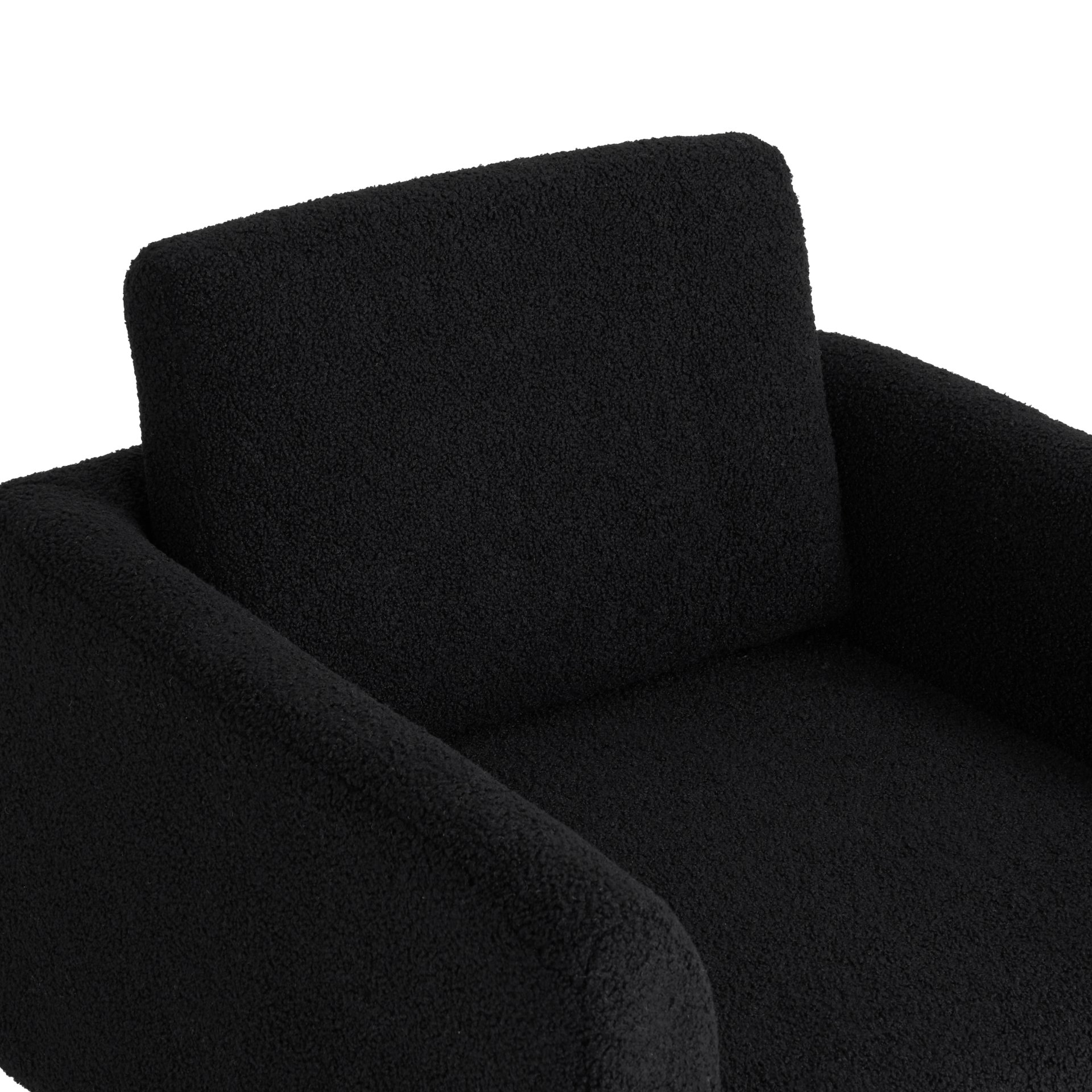 360° Modern Swivel Accent Chair Round Armchair, Thick Padded Single Lounge Sofa Upholstered Comfy - Black - Image 15