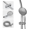 5" Multi Function Dual Shower Head With Adjustable Slide Bar - Chrome - Image 6