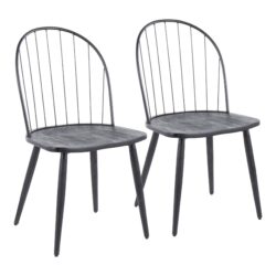 Riley - Industrial High Back Armless Chair (Set of 2) - Black