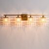 4 Light Bathroom Light, Modern Vanity Lights With Crystal Shade, Vintage Light Fixture Bathroom Over Mirror Wall Lights For Kitchen Dinning Room Bedroom Hallway (Does Not Include Light Bulbs) - Gold - Image 9
