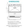 30" Kitchen Sink Waterfall Single Bowl Ledge Workstation With Smart LED Faucet, 16 Gauge T304 - Brushed Nickel - Image 3