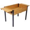 Versatile Raised Garden Bed With Metal Legs And Folding Storage Shelf For Outdoor Use - Black / Brown - Image 6