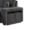 Reversible Sleeper Sectional Sofa Bed With Side Shelf And 2 Stools, Pull-Out L-Shaped Sofa Bed, Corner Sofa-Bed With Storage Chaise Left / Right Hande For Living Room - Blue / Black - Image 20
