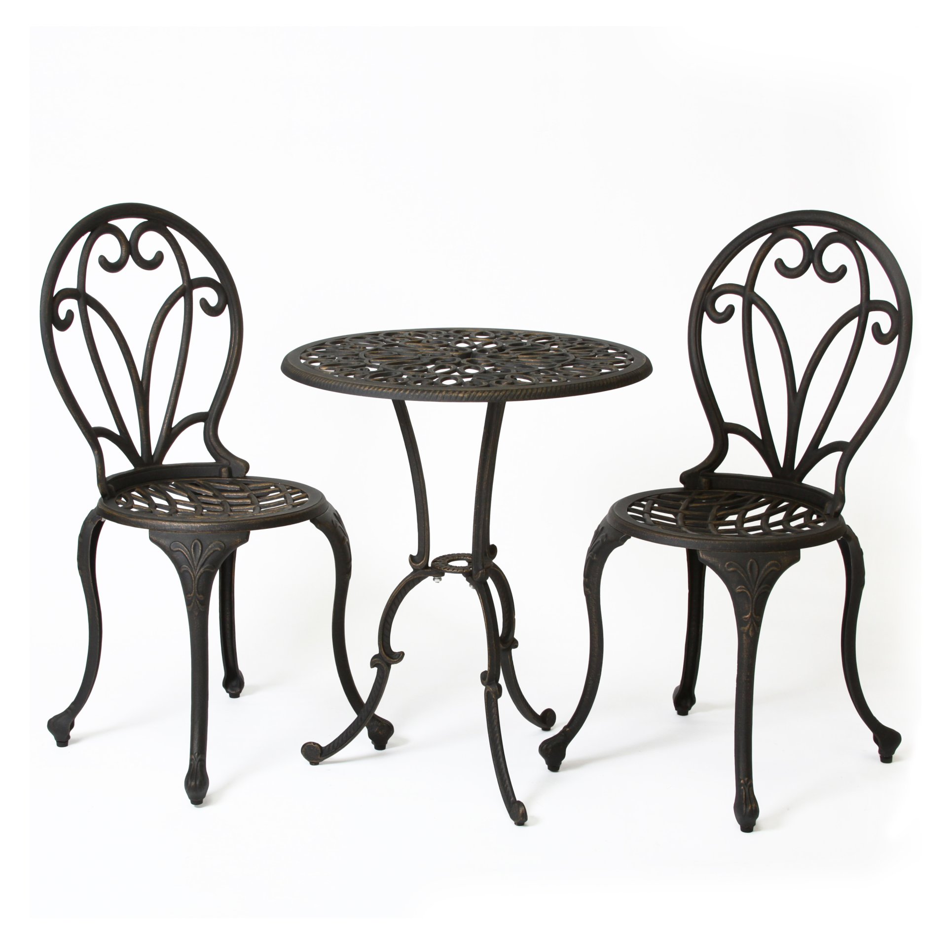 Thomas - 3 Pieces Cast Bistro Set - Black / Gold - Image 9