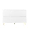 3 Door Large Storage Sideboard With Handles For Kitchen, Dining Room And Living Room, Accent Buffet Cabinet, Coffee Bar Sideboard Cabinet With 3 Doors - White / Gold - Image 17