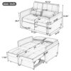Convertible Sleeper Bed, Adjustable Oversized Armchair With 3 USB Ports For Small Space - Black - Image 3