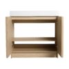 Modern Freestanding Bathroom Vanity, White Resin Sink & Soft Close Cabinet Doors - Oak - Image 15