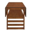 5 Piece Extendable Wood Square Dining Table Set With 2 Drop Leaves, Compact Storage Shelf Kitchen Table Set With Upholstered Chairs For 4 - Brown - Image 13