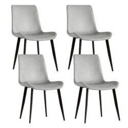 Dining Chair With Floral Seats And Carbon Steel Legs (Set of 4) - Gray