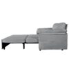Modern Convertible Sleeper Sofa Bed With Pull Out Queen Design, Side Storage & Thick Cushions Chenille Loveseat For Living Room Or Bedroom 3 In 1 Function - Gray - Image 17