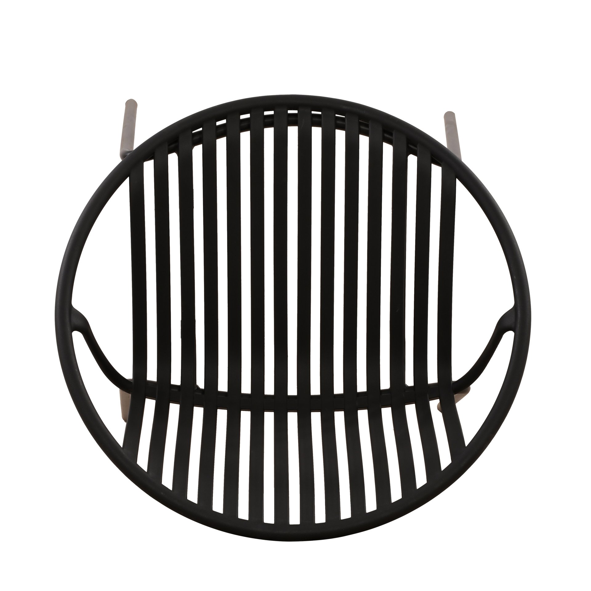 Modern Simple Art Style Patio Dining Chairs With Breathable Design, Metal Legs And Plastic Backrest (Set of 2) - Black - Image 14