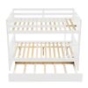 Full Over Full Bunk Bed With Trundle, Convertible To 2 Full Size Platform Bed, Full Size Bunk Bed With Ladder And Safety Rails For Kids, Teens, Adults - White - Image 6