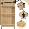 Outdoor Kitchen Island Fir Wood Kitchen Island With Stainless Steel Top, Ample Storage Space, Towel And Spice Racks And A Bottle Opener For Outdoor - Natural - Image 6