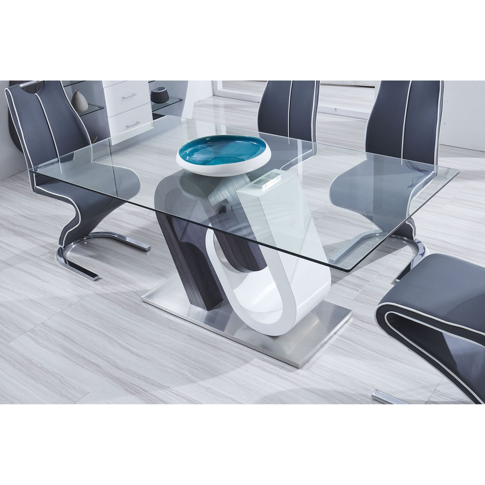 Anne - Dining Table - White / Gray - Image 7