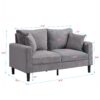 Modern Upholstered Resilience Loveseat Sofa With Wooden Frame, Comfy 2 Seat For Small Space - Light Gray - Image 3