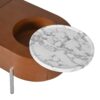 Lift Top Coffee Table With 360 Degree Marble Patterned Rotating Tray, Hidden Compartment, Partially Assembled Wooden Center Table, Modern Oval Lift Tabletop For Home Living Room - Brown - Image 17