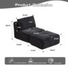 Compressed Sofa, Single Chaise Longue, Movable Ottoman For Living Room - Black - Image 3